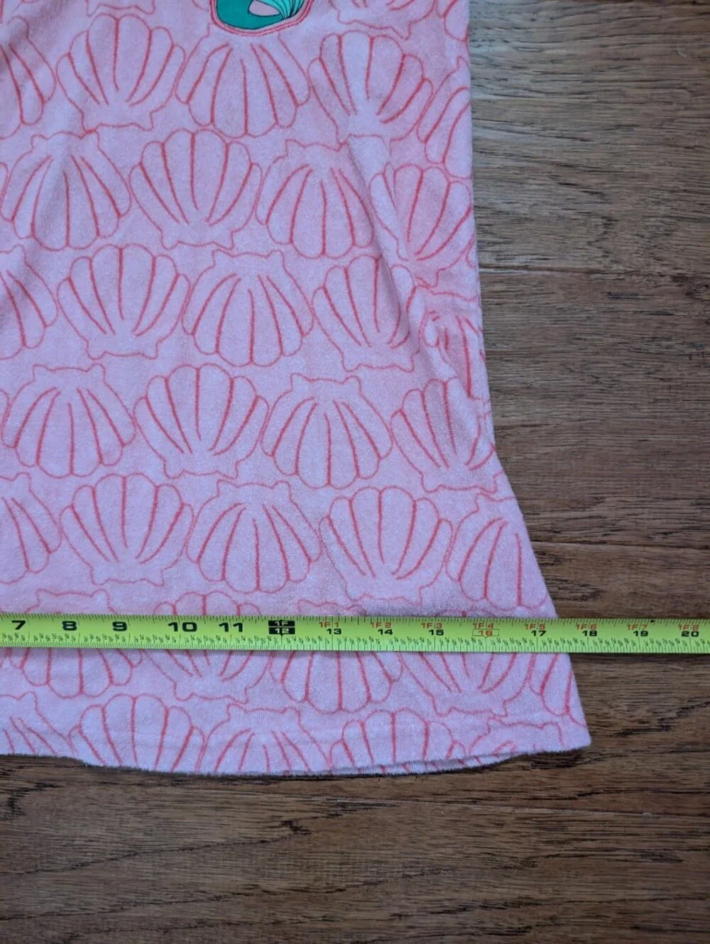 Disney Girls Ariel Pink Shell-Pattern Sleeveless Bathing Suit Cover Size 5/6